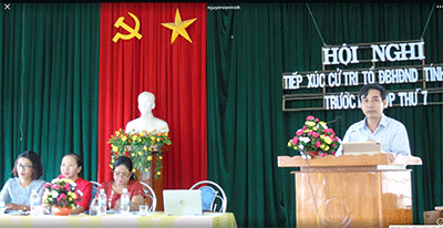 Trưởng Ban Kinh tế-Ngân sách HĐND tỉnh Hồ Văn Đà tiếp xúc cử tri tại phường Nguyễn Trãi