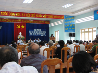 Đoàn đại biểu Quốc hội tỉnh tiếp xúc cử tri tại phường Quyết Thắng